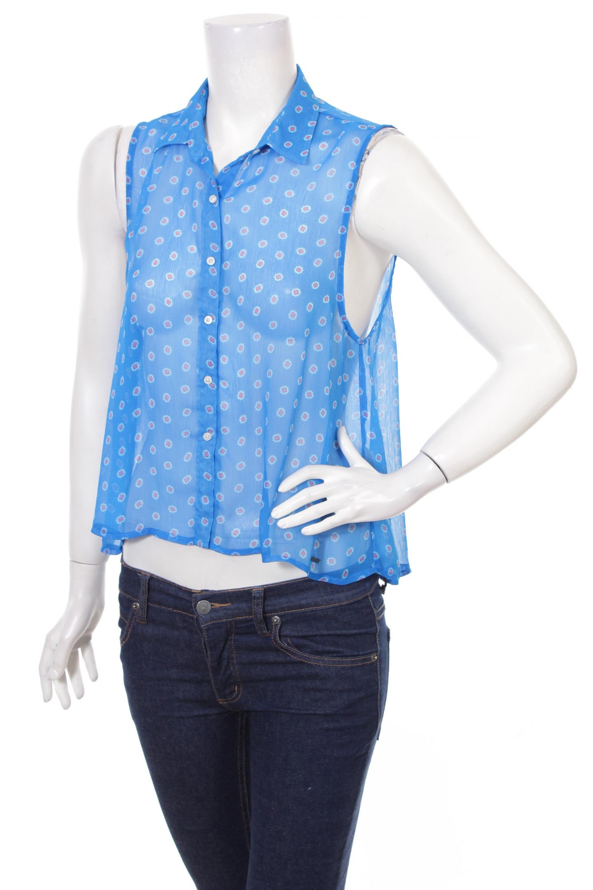 Γυναικείο πουκάμισο Hollister, Μέγεθος XS, Χρώμα Μπλέ, Τιμή 10,31 €