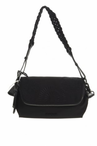 Дамска чанта Desigual, Цвят Черен, Текстил, Цена 126,75 лв.