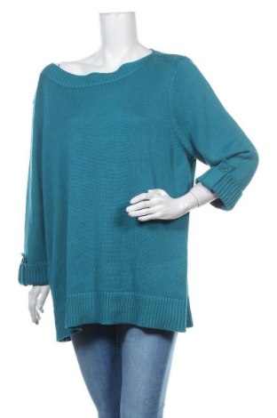 Дамски пуловер Collection L, Размер 3XL, Цвят Син, 50% памук, 50% полиакрил, Цена 28,56 лв.
