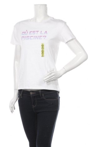Γυναικείο t-shirt Bershka, Μέγεθος S, Χρώμα Λευκό, Βαμβάκι, Τιμή 4,38 €