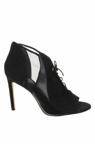 Дамски обувки Zara, Размер 41, Цвят Черен, Естествен велур, текстил, еко кожа, Цена 89,00 лв.