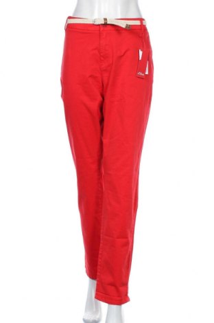 Γυναικείο παντελόνι S.Oliver, Μέγεθος XL, Χρώμα Κόκκινο, 98% βαμβάκι, 2% ελαστάνη, Τιμή 24,78 €