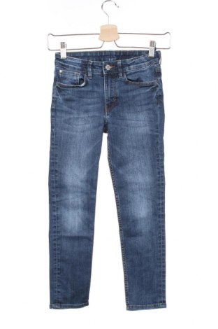 Dziecięce jeansy H&M, Rozmiar 8-9y/ 134-140 cm, Kolor Niebieski, 87% bawełna, 11% poliester, 2% elastyna, Cena 78,00 zł