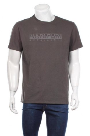 Мъжка тениска Napapijri, Размер XL, Цвят Сив, Памук, Цена 59,40 лв.