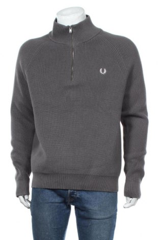 Męski sweter Fred Perry, Rozmiar XL, Kolor Szary, 87% bawełna, 13% poliamid, Cena 429,38 zł