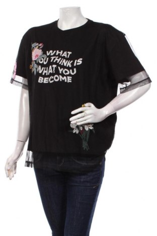 Γυναικεία μπλούζα Desigual, Μέγεθος XL, Χρώμα Μαύρο, Πολυεστέρας, Τιμή 32,73 €