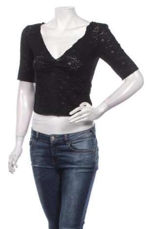 Γυναικεία μπλούζα Zara, Μέγεθος L, Χρώμα Μαύρο, 56% πολυαμίδη, 22% βαμβάκι, 2% ελαστάνη, Τιμή 23,51 €
