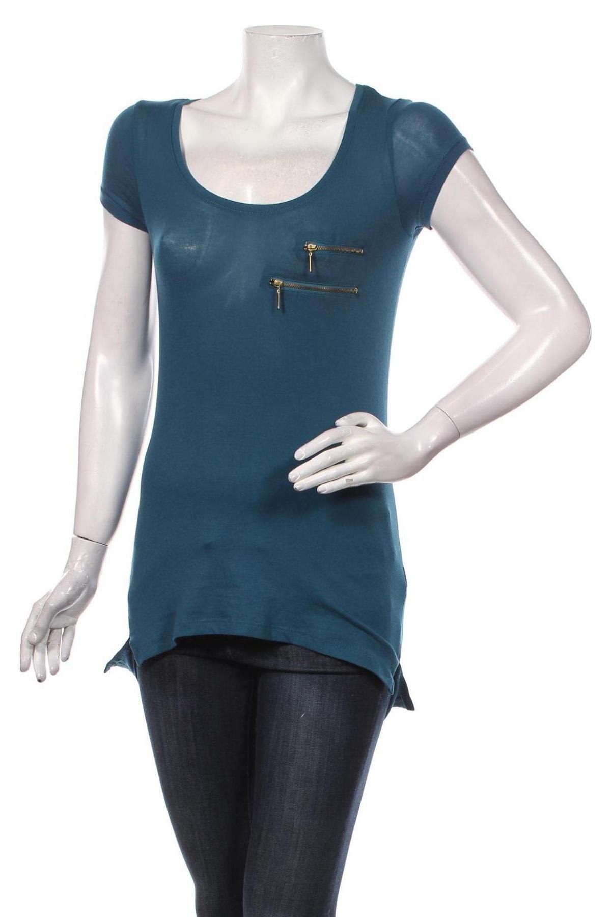 Γυναικεία μπλούζα Bershka, Μέγεθος XS, Χρώμα Πράσινο, 62% πολυεστέρας, 33% βισκόζη, 5% ελαστάνη, Τιμή 24,12 €