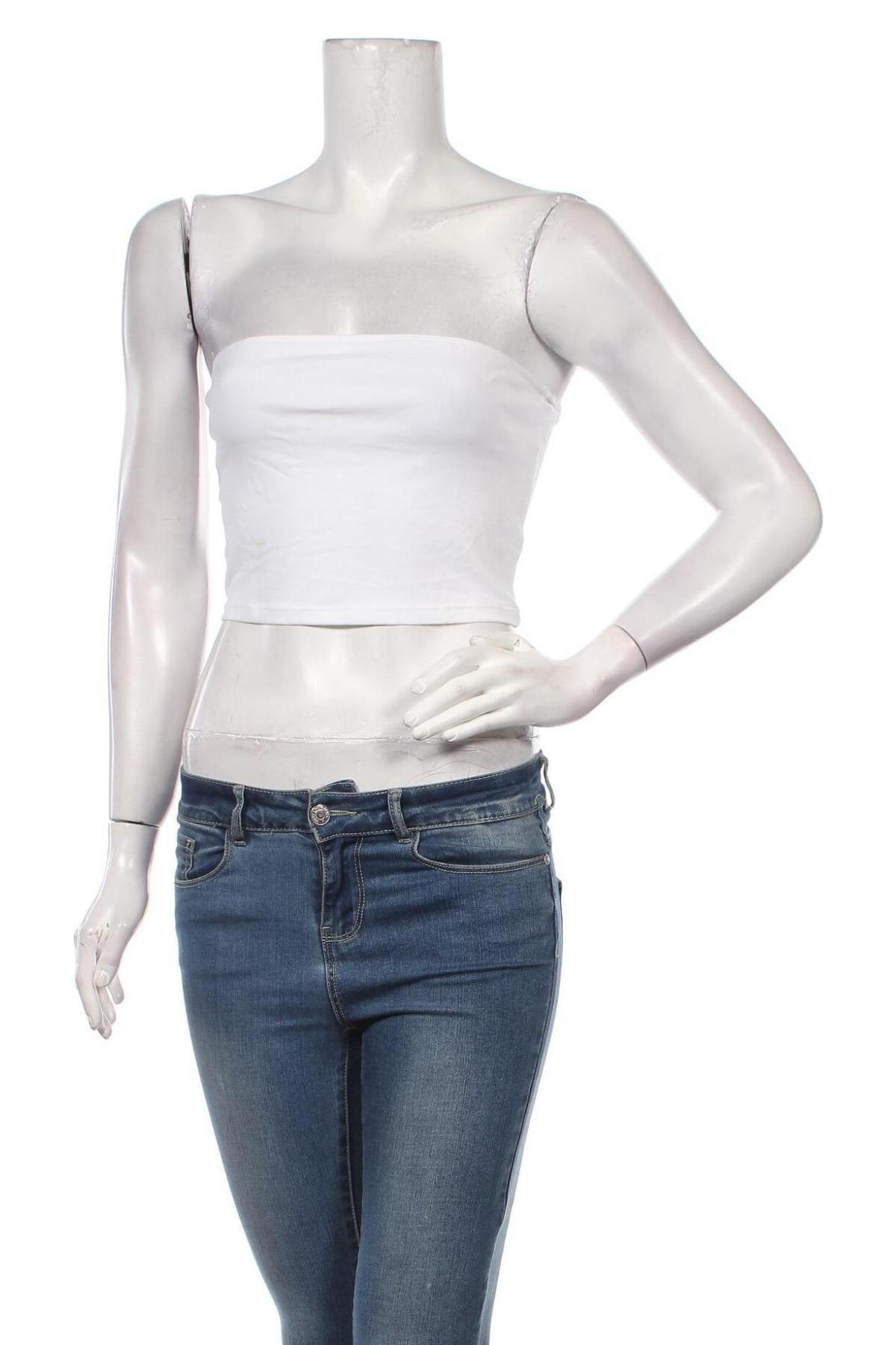 Γυναικείο αμάνικο μπλουζάκι ASOS, Μέγεθος M, Χρώμα Λευκό, 95% βαμβάκι, 5% ελαστάνη, Τιμή 23,46 €