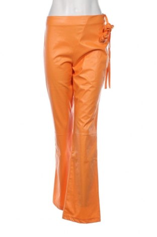 Дамски кожен панталон Missy Empire, Размер XS, Цвят Оранжев, Цена 46,00 лв.