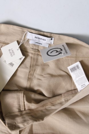 Pantaloni de femei Reserved, Mărime L, Culoare Bej, Preț 117,35 Lei