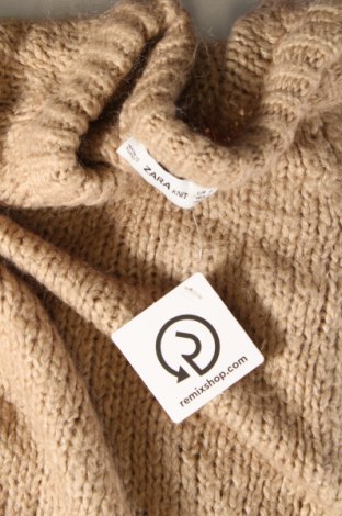 Дамски пуловер Zara Knitwear, Размер S, Цвят Бежов, Цена 6,20 лв.