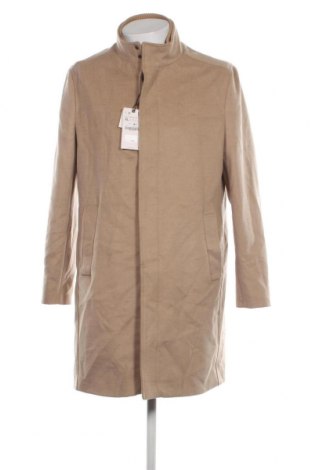 Мъжко палто Zara, Размер XL, Цвят Бежов, Цена 62,73 лв.