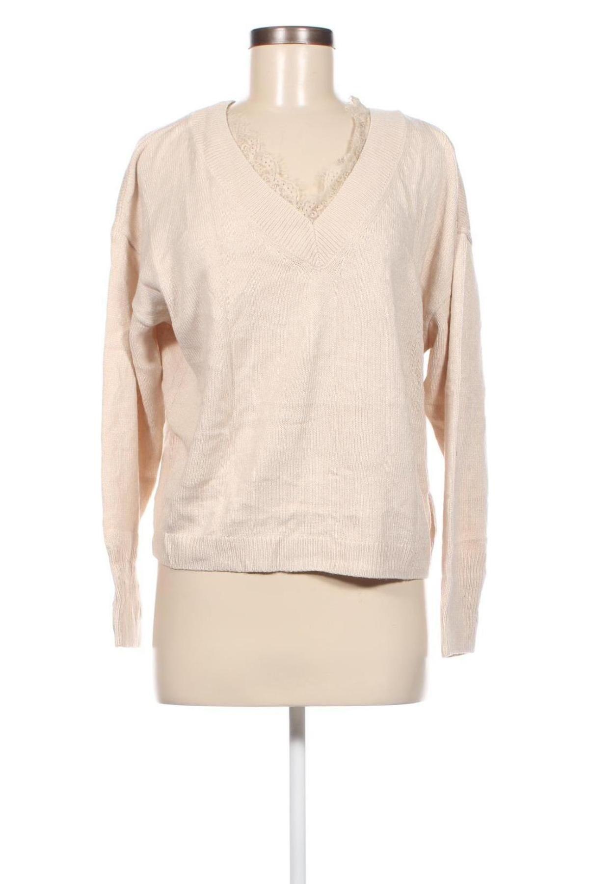 Дамски пуловер H&M Divided, Размер L, Цвят Бежов, Цена 13,34 лв.