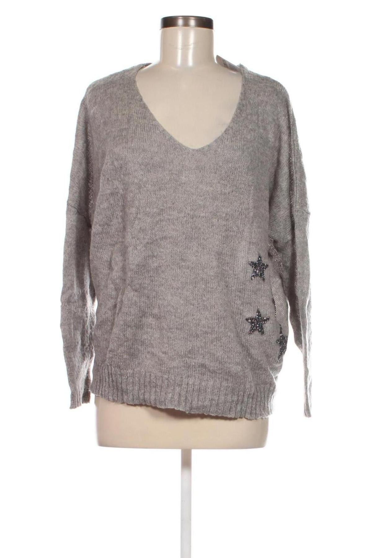 Дамски пуловер Version Feminin, Размер M, Цвят Сив, Цена 8,00 лв.
