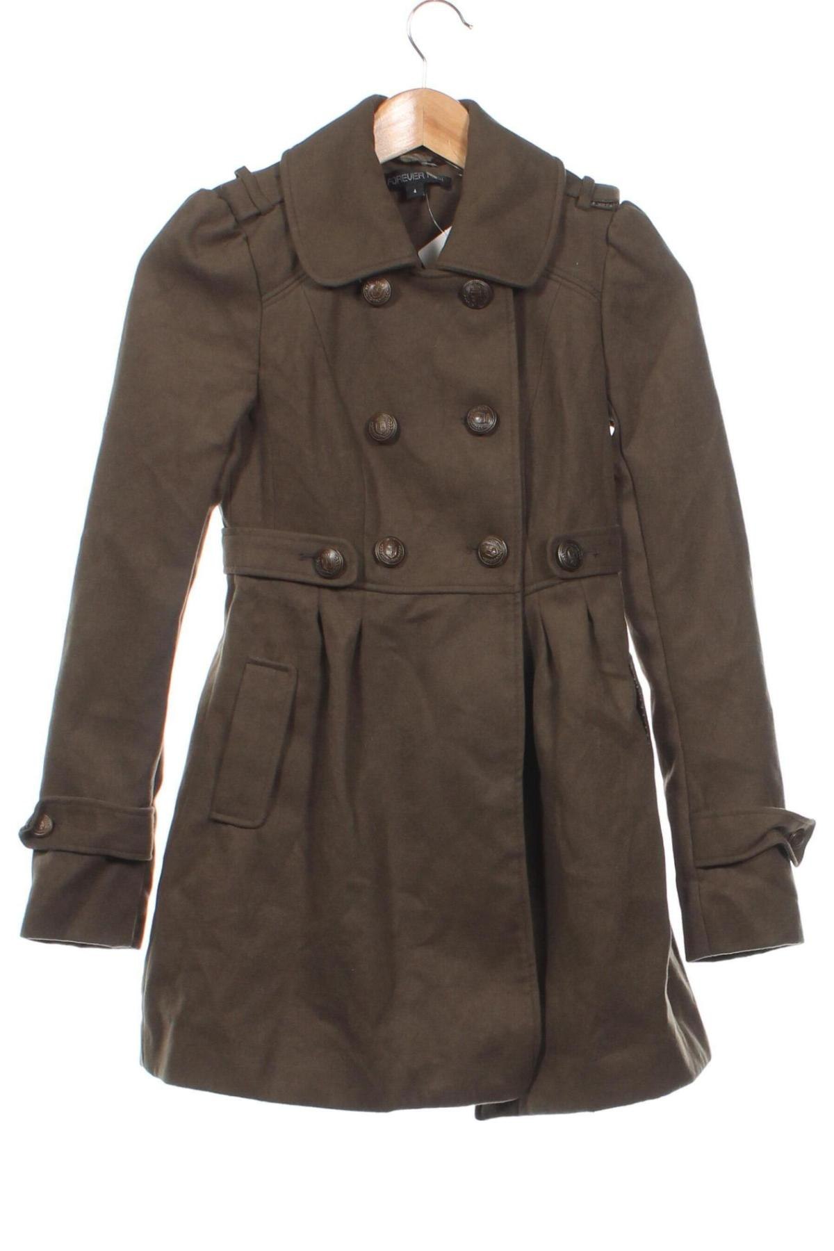 Дамско палто Forever New, Размер XS, Цвят Зелен, Цена 24,18 лв.