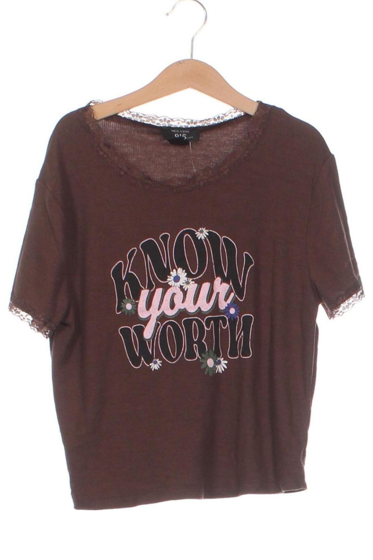 Kinder Shirt New Look, Größe 14-15y/ 168-170 cm, Farbe Braun, Preis 2,76 €