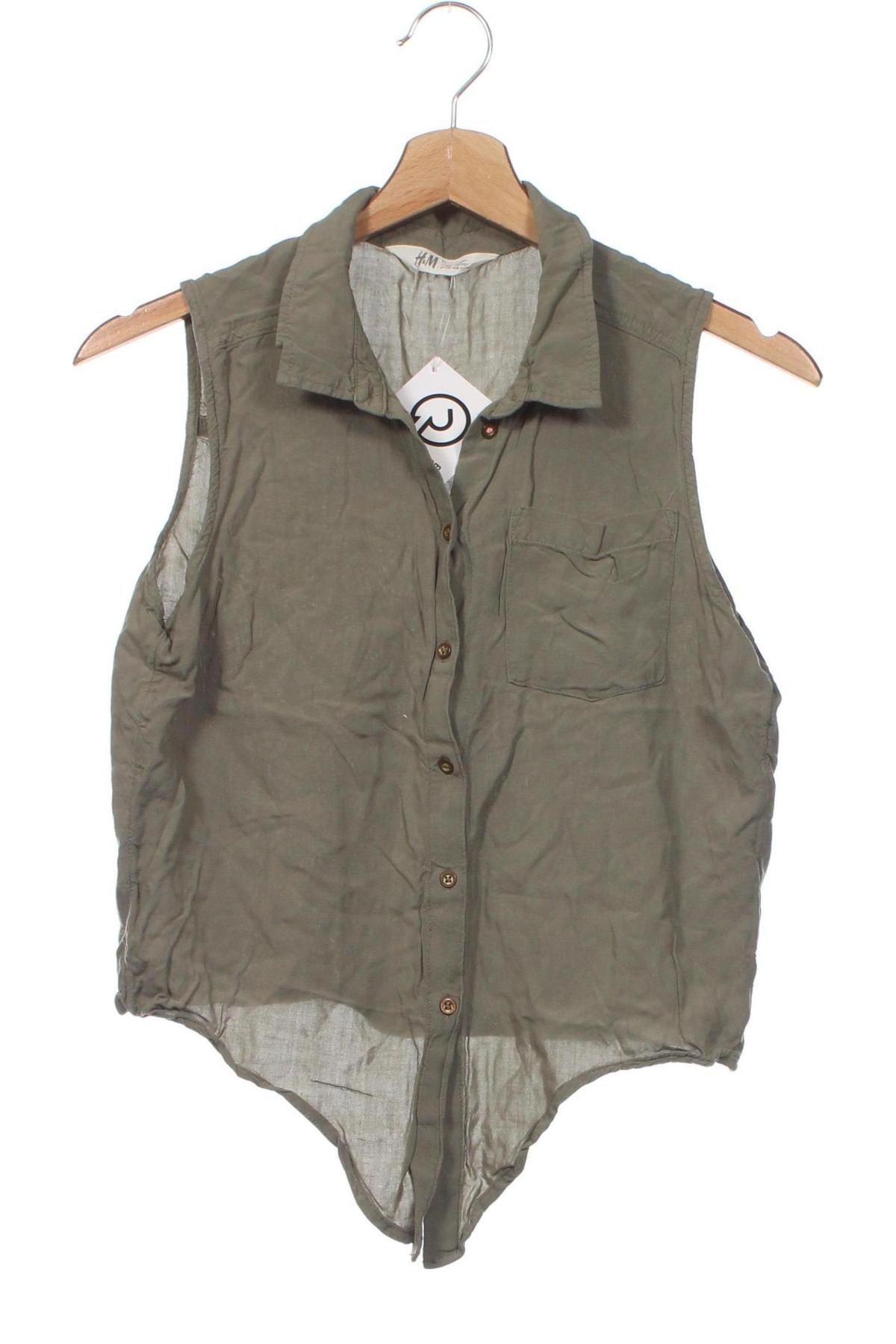 Μπλουζάκι αμάνικο παιδικό H&M, Μέγεθος 14-15y/ 168-170 εκ., Χρώμα Πράσινο, Τιμή 3,33 €