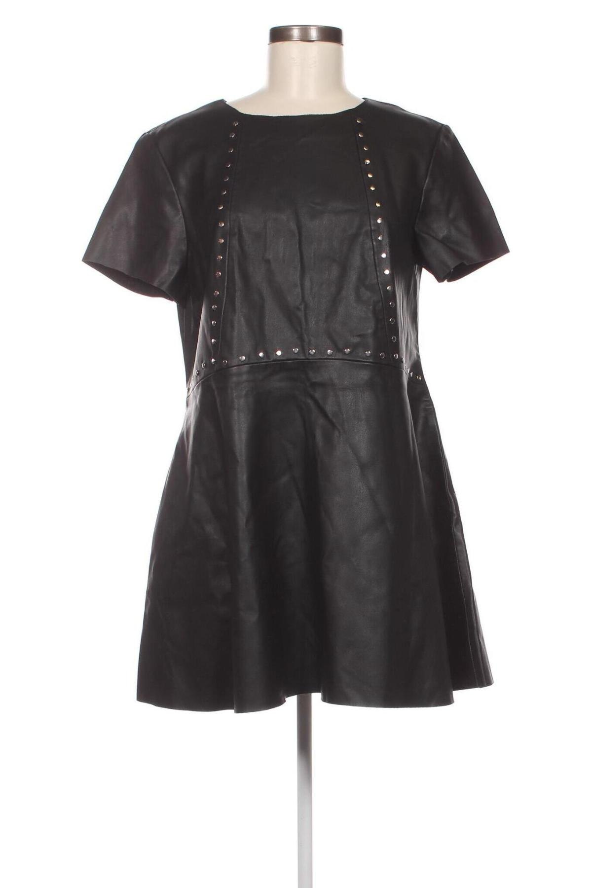 Δερμάτινο φόρεμα Zara, Μέγεθος XL, Χρώμα Μαύρο, Τιμή 41,43 €