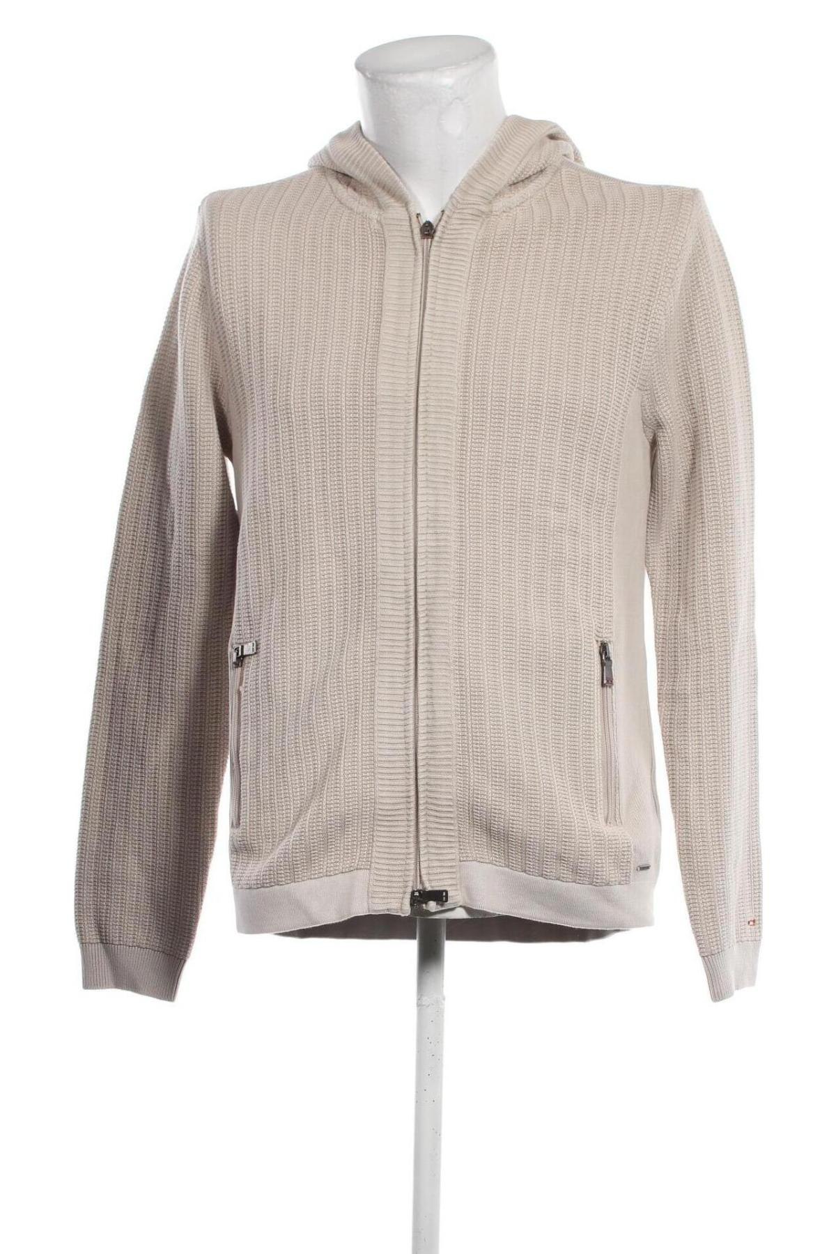 Herren Strickjacke Emilio Adani, Größe M, Farbe Beige, Preis € 15,99