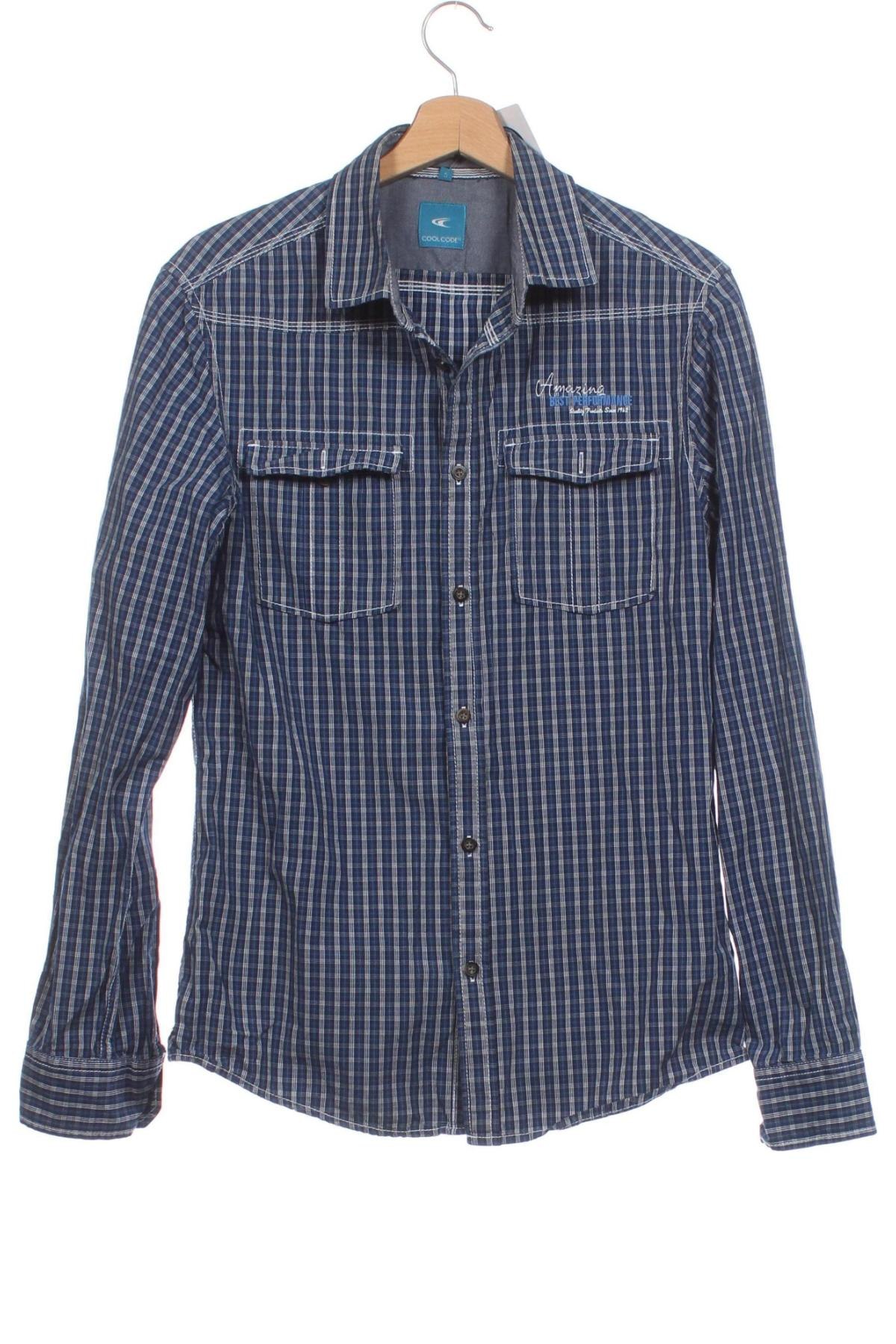 Herrenhemd Cool Code, Größe S, Farbe Blau, Preis € 5,00