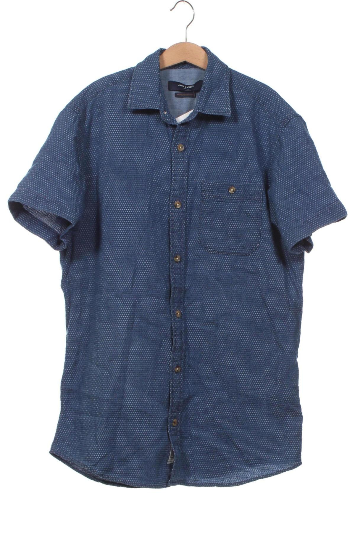 Ανδρικό πουκάμισο Jack & Jones, Μέγεθος S, Χρώμα Μπλέ, Τιμή 14,60 €