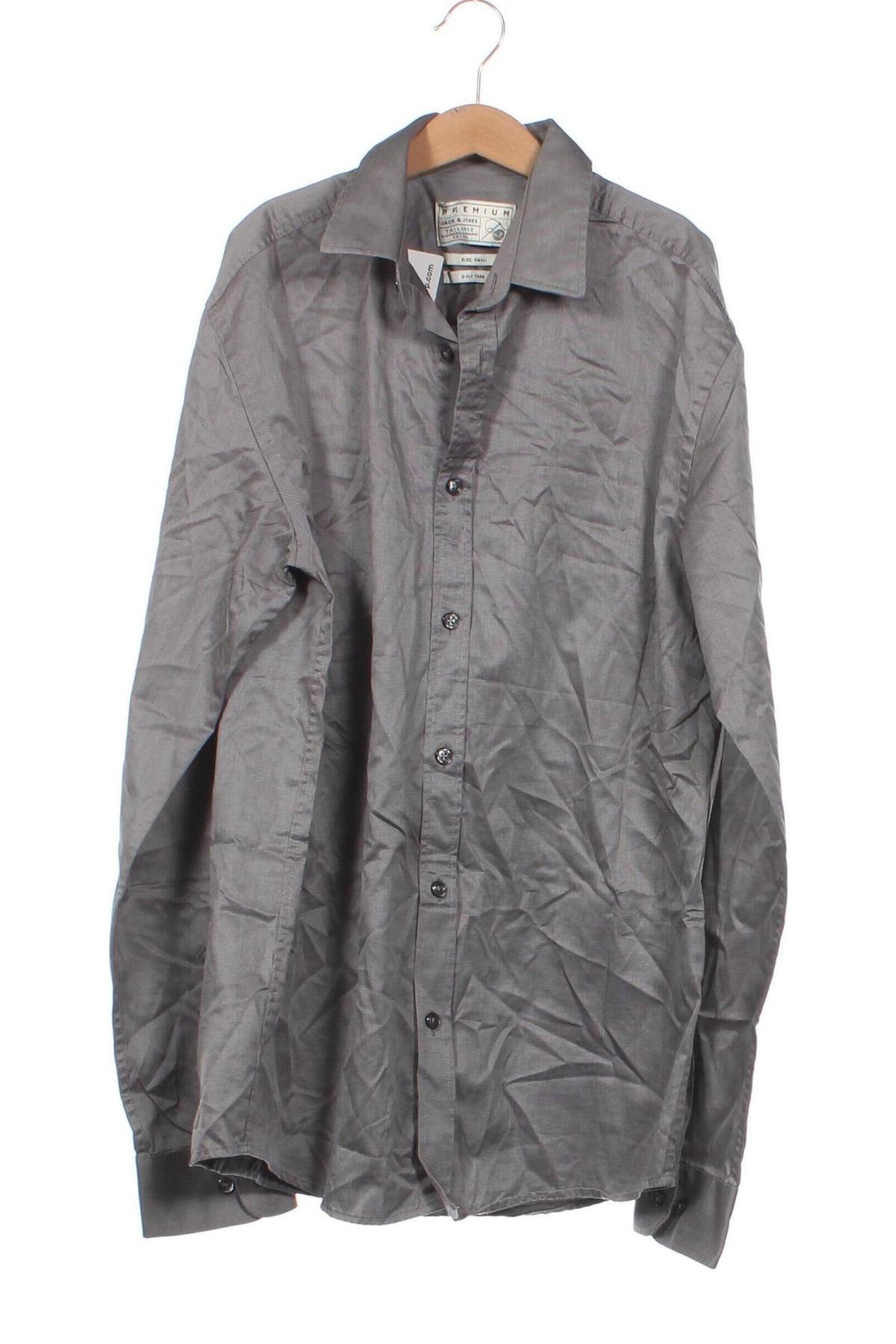 Herrenhemd Jack & Jones PREMIUM, Größe S, Farbe Grau, Preis 2,17 €