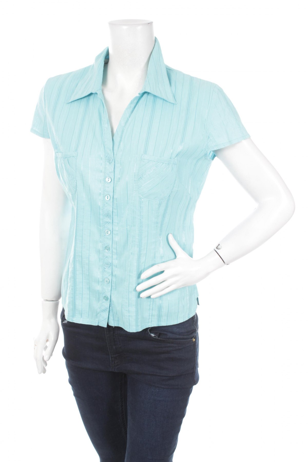 Γυναικείο πουκάμισο 2 Biz, Μέγεθος M, Χρώμα Μπλέ, Τιμή 11,86 €