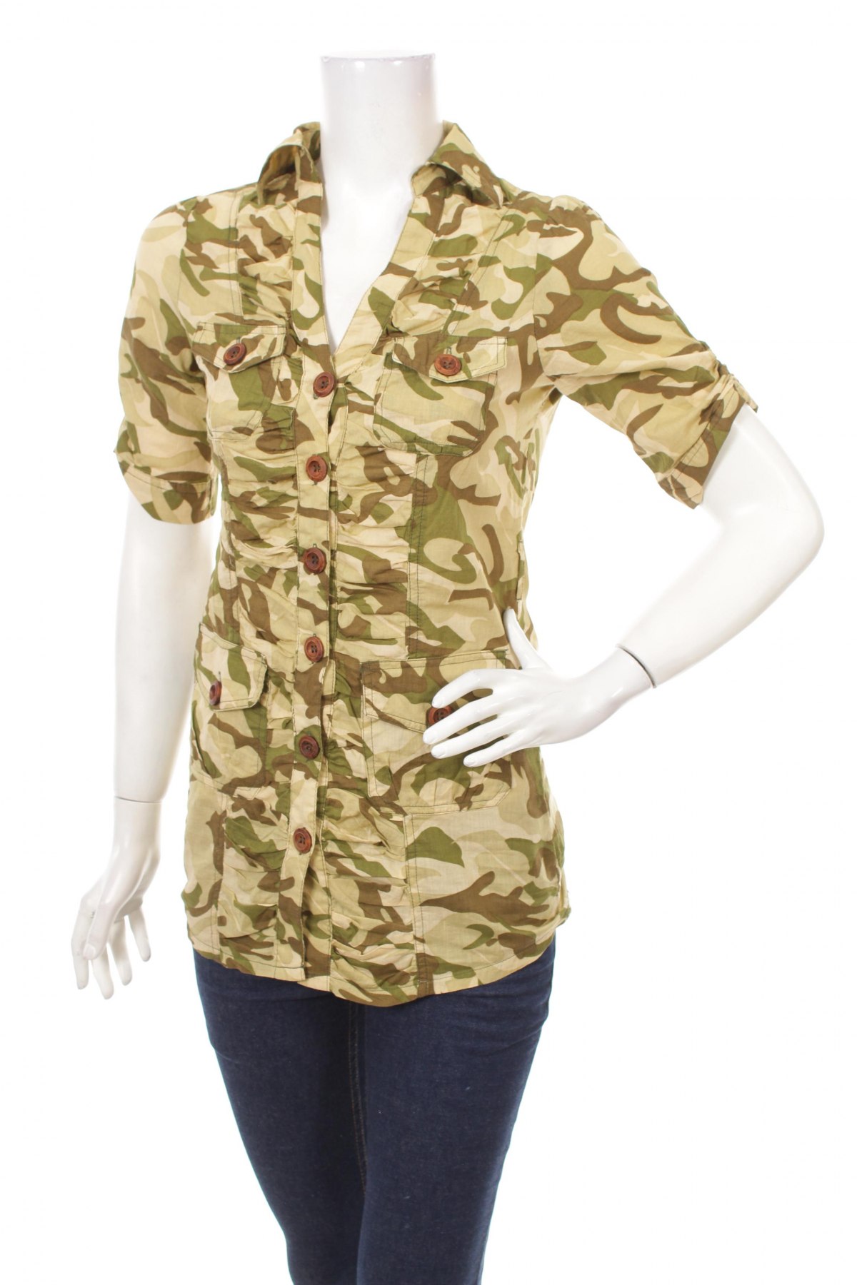 Γυναικείο πουκάμισο She'scool, Μέγεθος S, Χρώμα Πολύχρωμο, Τιμή 12,37 €
