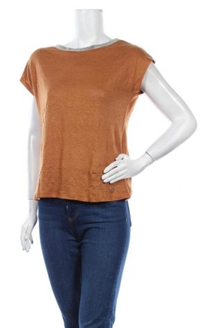 Дамска блуза Chattawak, Размер XS, Цвят Кафяв, 100% лен, Цена 33,60 лв.