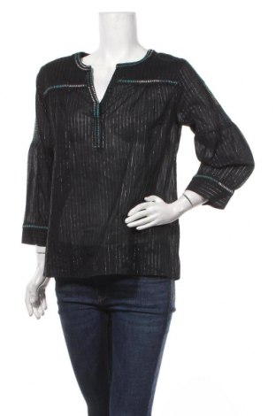 Дамска блуза Un Deux Trois, Размер M, Цвят Черен, 93% памук, 7% метални нишки, Цена 89,40 лв.