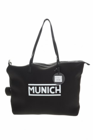 Дамска чанта Munich, Цвят Черен, Текстил, еко кожа, Цена 96,75 лв.