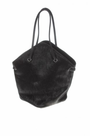 Дамска чанта Stefanel, Цвят Черен, Естествен косъм, естествена кожа, Цена 149,00 лв.