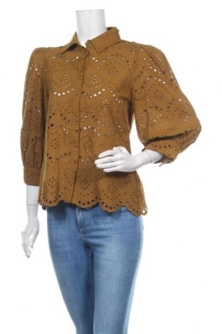Γυναικείο πουκάμισο Vila, Μέγεθος M, Χρώμα Καφέ, Βαμβάκι, Τιμή 23,12 €