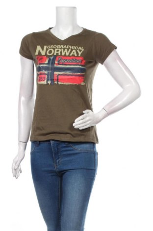 Tricou de femei Geographical Norway, Mărime S, Culoare Verde, Bumbac, Preț 170,23 Lei
