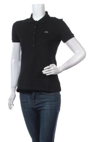 Дамска тениска Lacoste, Размер M, Цвят Черен, 94% памук, 6% еластан, Цена 74,25 лв.