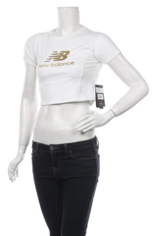 Γυναικείο t-shirt New Balance, Μέγεθος S, Χρώμα Λευκό, 57% βαμβάκι, 34% πολυεστέρας, 9% ελαστάνη, Τιμή 16,01 €