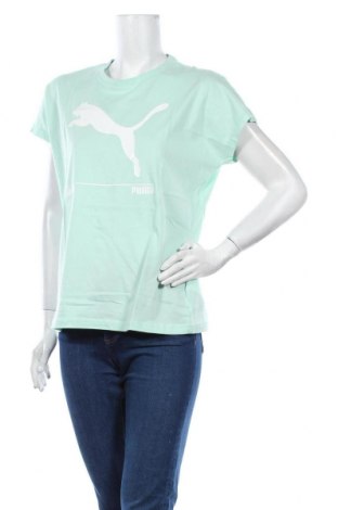 Damski T-shirt PUMA, Rozmiar S, Kolor Zielony, 96% bawełna, 4% elastyna, Cena 112,13 zł