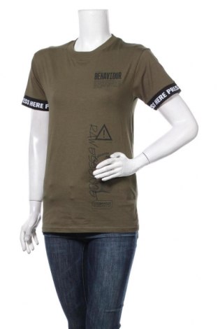 Γυναικείο t-shirt Pull&Bear, Μέγεθος S, Χρώμα Πράσινο, 95% βαμβάκι, 5% ελαστάνη, Τιμή 8,97 €