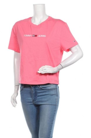 Damski T-shirt Tommy Hilfiger, Rozmiar L, Kolor Różowy, 100% bawełna, Cena 148,13 zł