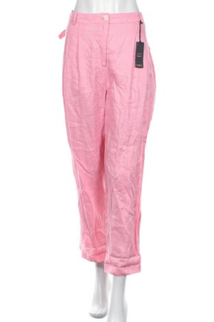 Дамски панталон Caroll, Размер L, Цвят Розов, Лен, Цена 113,40 лв.