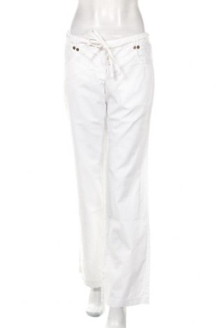 Дамски панталон Zabaione, Размер S, Цвят Бял, 55% лен, 45% памук, Цена 35,00 лв.