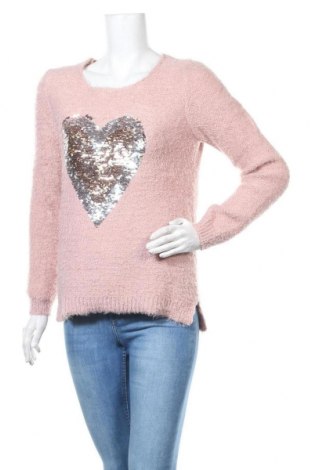 Дамски пуловер Jean Pascale, Размер S, Цвят Розов, 73% полиестер, 27% акрил, Цена 26,46 лв.