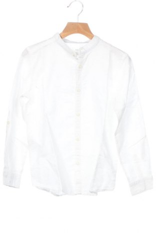 Dziecięca koszula Mango, Rozmiar 7-8y/ 128-134 cm, Kolor Biały, 65% len, 35% bawełna, Cena 85,75 zł
