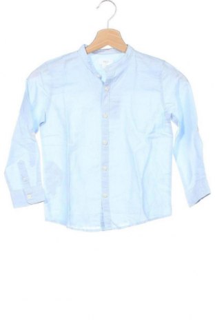 Детска риза Mango, Размер 5-6y/ 116-122 см, Цвят Син, 65% лен, 35% памук, Цена 31,85 лв.