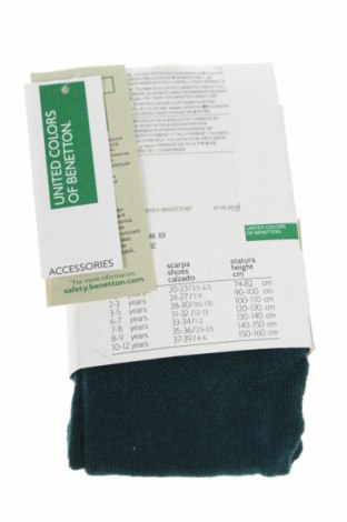 Детски чорапогащи United Colors Of Benetton, Размер 3-4y/ 104-110 см, Цвят Зелен, 80% памук, 18% полиамид, 2% еластан, Цена 15,75 лв.