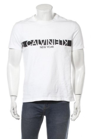 Męski T-shirt Calvin Klein, Rozmiar XL, Kolor Biały, Bawełna, Cena 157,50 zł