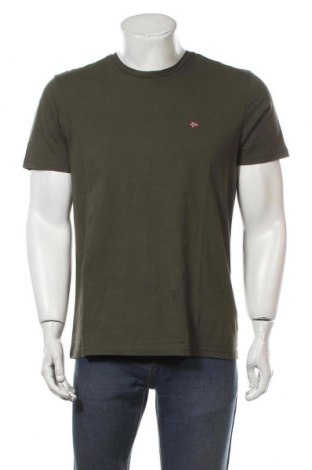 Мъжка тениска Napapijri, Размер L, Цвят Зелен, Памук, Цена 74,25 лв.