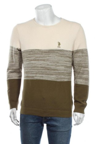 Męski sweter U.S. Polo Assn., Rozmiar XL, Kolor ecru, Bawełna, Cena 156,00 zł