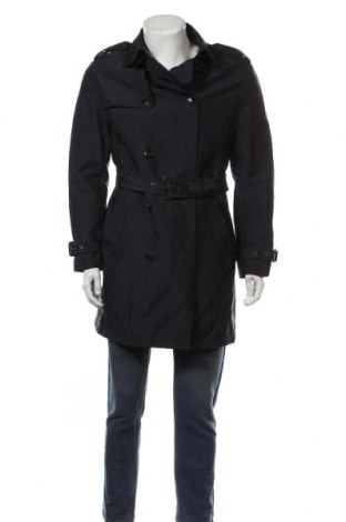 Мъжки шлифер Zara, Размер L, Цвят Син, 48% полиестер, 44% памук, 8% полиамид, Цена 113,40 лв.